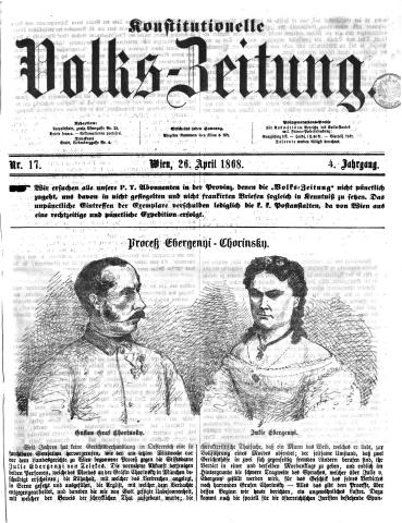 Coverstory der Volkszeitung: Prozess Ebergenyi-Chorinsky